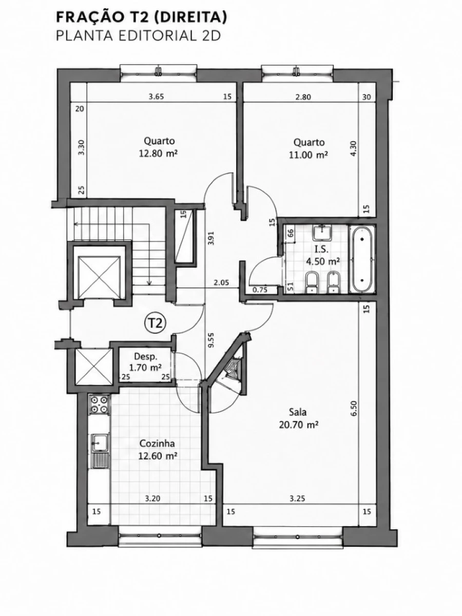 Apartamento T2 para Venda em Santa Iria de Azoia, São João da Talha e Bobadela Planta 1
