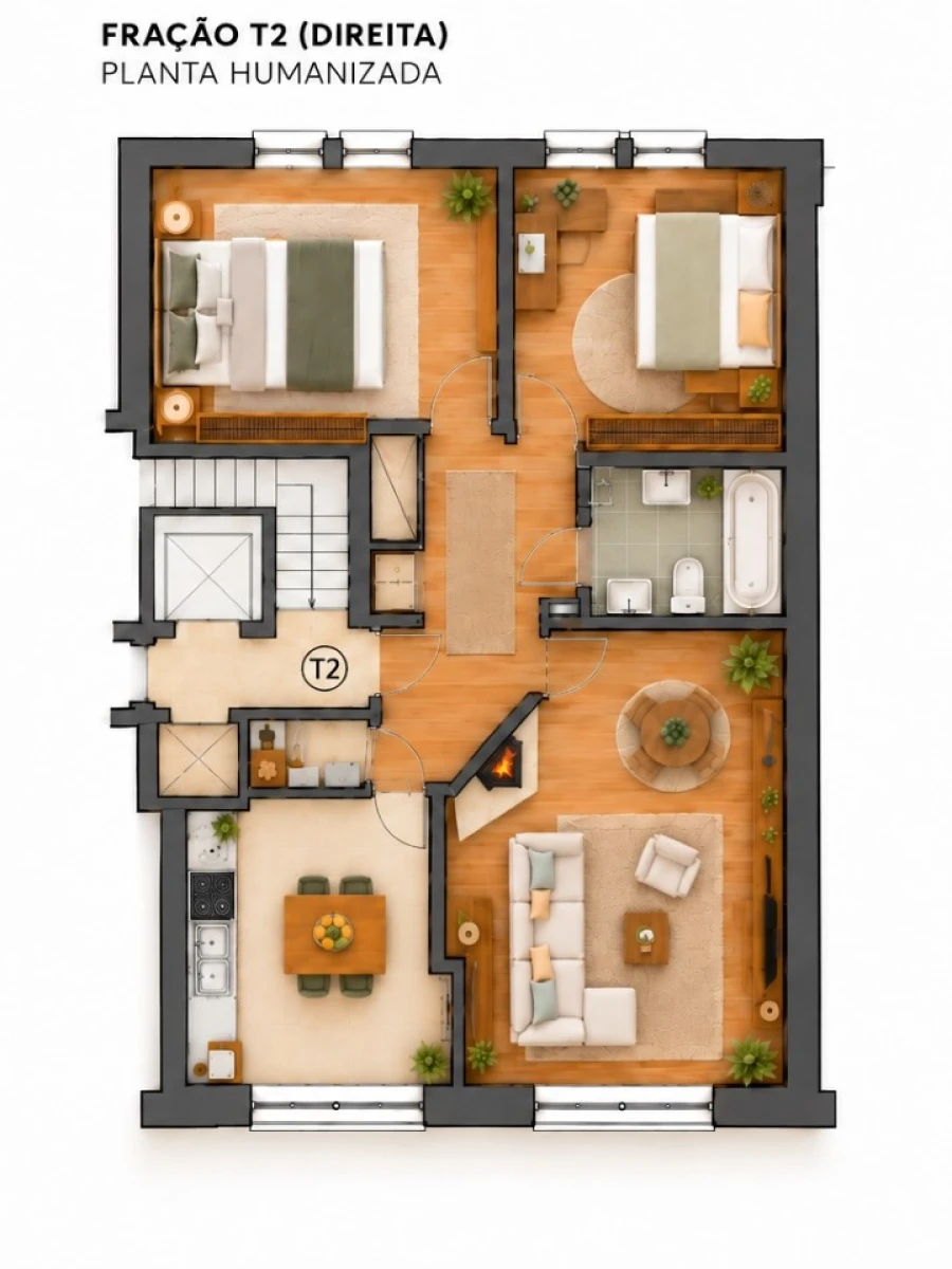 Apartamento T2 para Venda em Santa Iria de Azoia, São João da Talha e Bobadela Planta 2