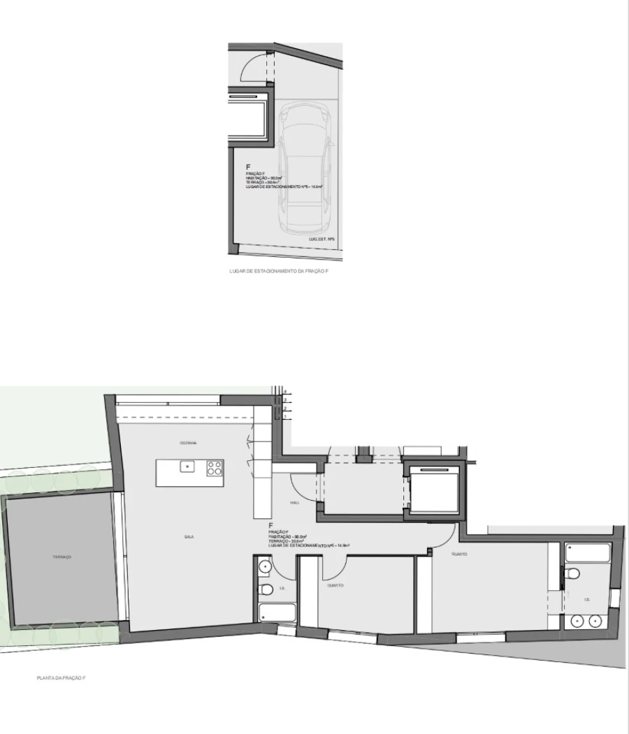 Apartamento T2 para Venda em Glória e Vera Cruz Planta 1