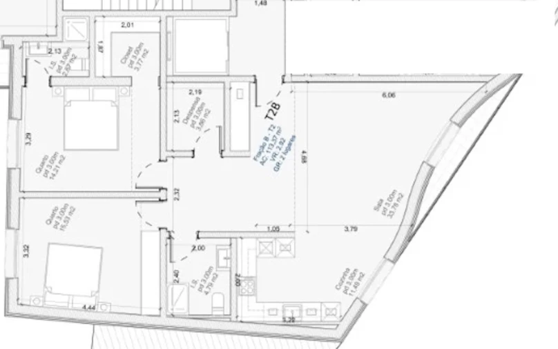Apartamento T2 para Venda em Santa Clara e Castelo Viegas Planta 1
