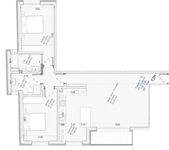 Apartamento T2 para Venda em Santa Clara e Castelo Viegas Planta 1