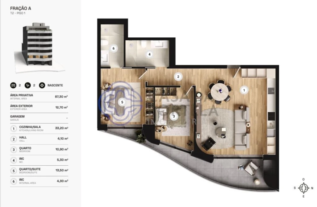 Apartamento T2 para Venda em Mafamude e Vilar do Paraíso Foto 15