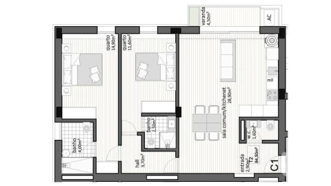 Apartamento T2 para Venda em Paranhos