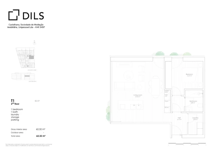 Apartamento T1 para Venda em Paranhos Planta 1