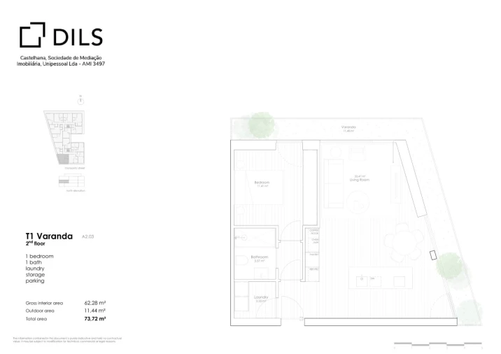 Apartamento T1 para Venda em Paranhos Planta 1