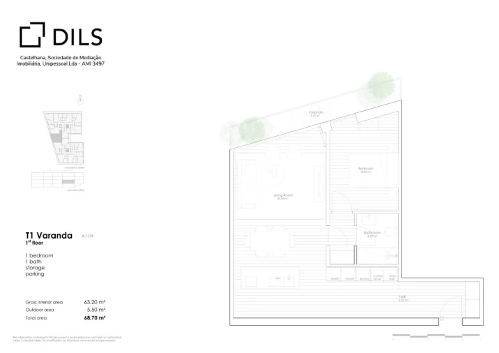 Apartamento T1 para Venda em Paranhos Planta 1