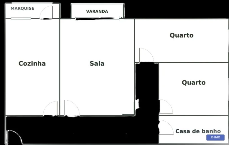 Apartamento T2 para Arrendamento em Santo Antonio dos Olivais Planta 1