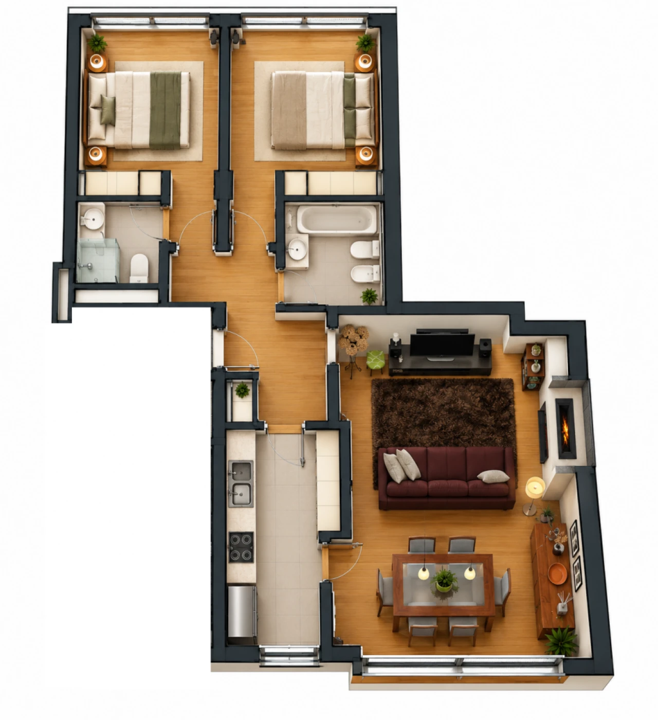 Apartamento T2 para Venda em Matosinhos e Leça da Palmeira Planta 2