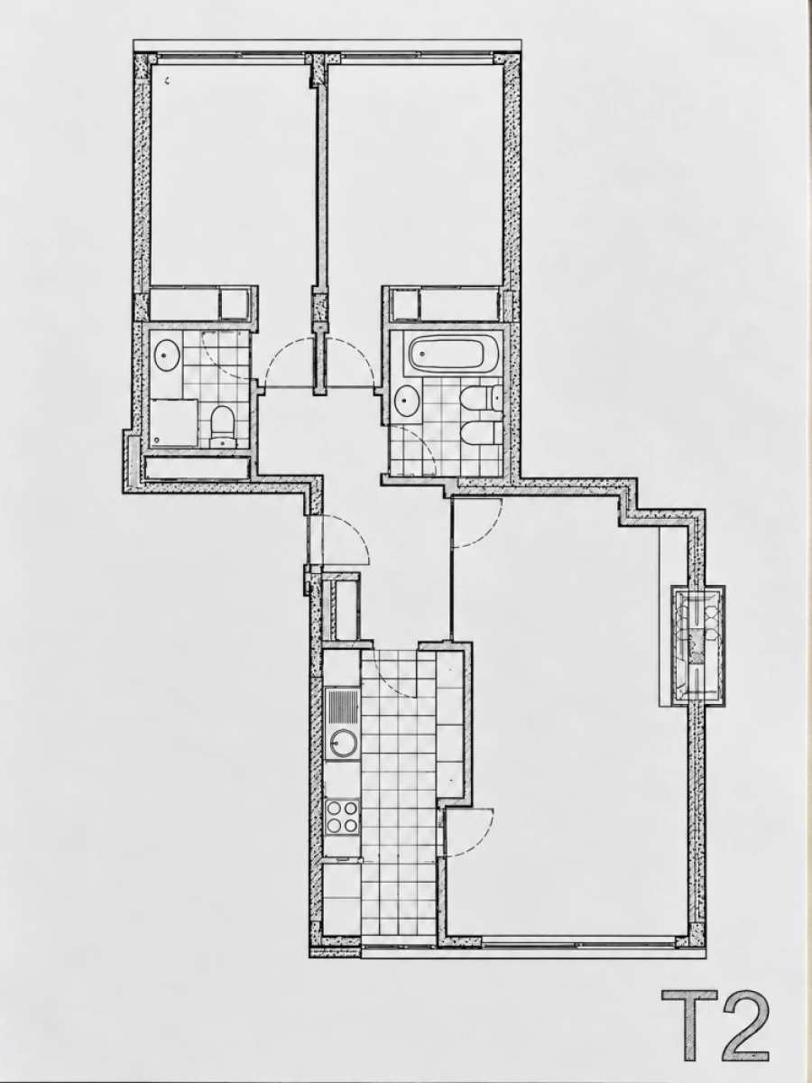 Apartamento T2 para Venda em Matosinhos e Leça da Palmeira Planta 1