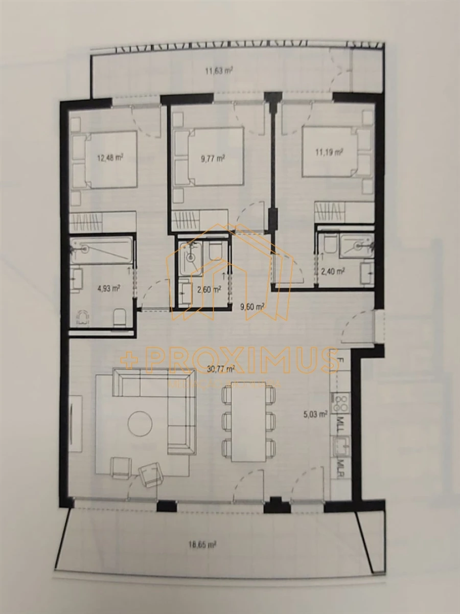 Apartamento T3 para Venda em Buarcos Planta 1