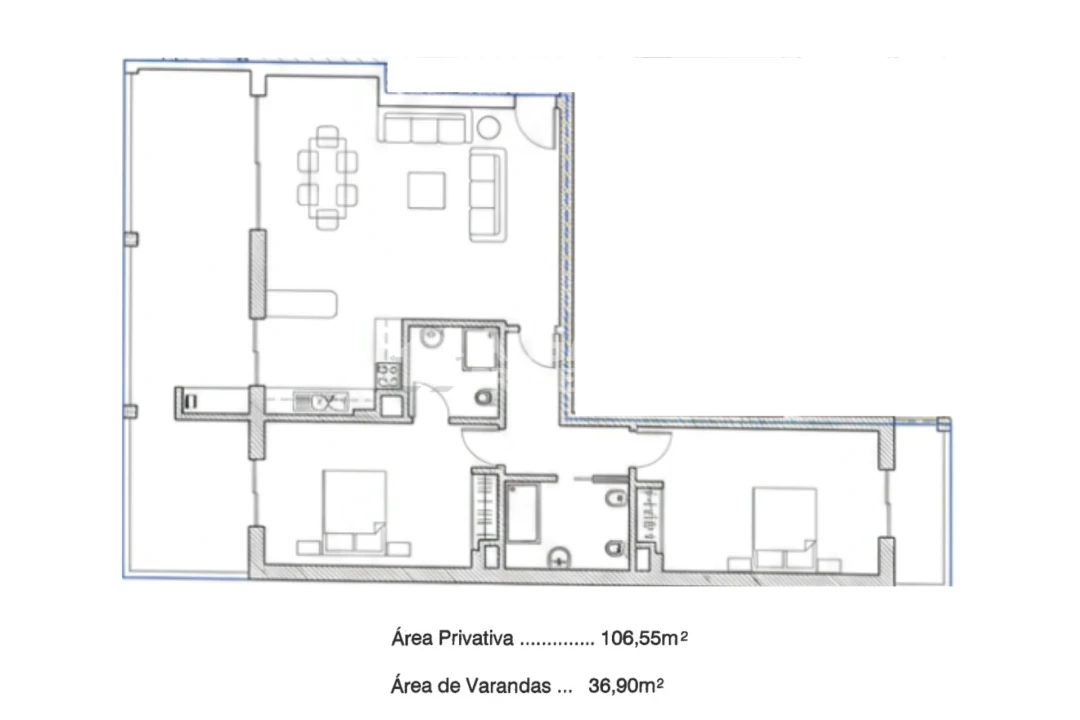 Apartamento T2 para Venda em Lagos (São Sebastião e Santa Maria) Planta 3