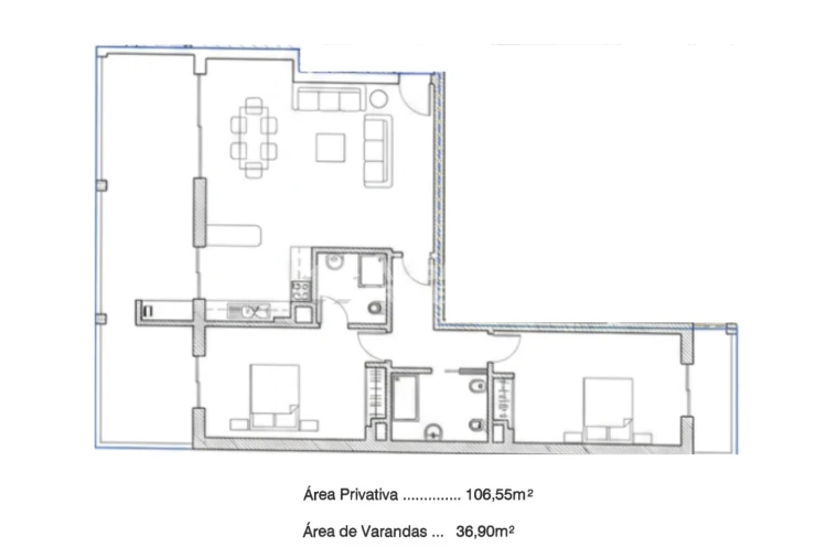 Apartamento T2 para Venda em Lagos (São Sebastião e Santa Maria) Planta 3