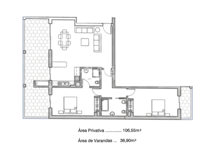 Apartamento T2 para Venda em Lagos (São Sebastião e Santa Maria) Planta 1
