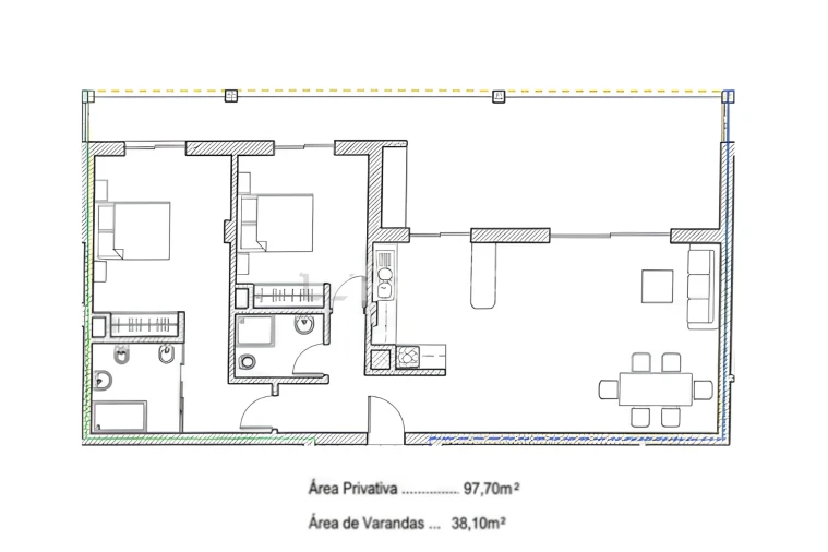 Apartamento T2 para Venda em Lagos (São Sebastião e Santa Maria) Planta 2