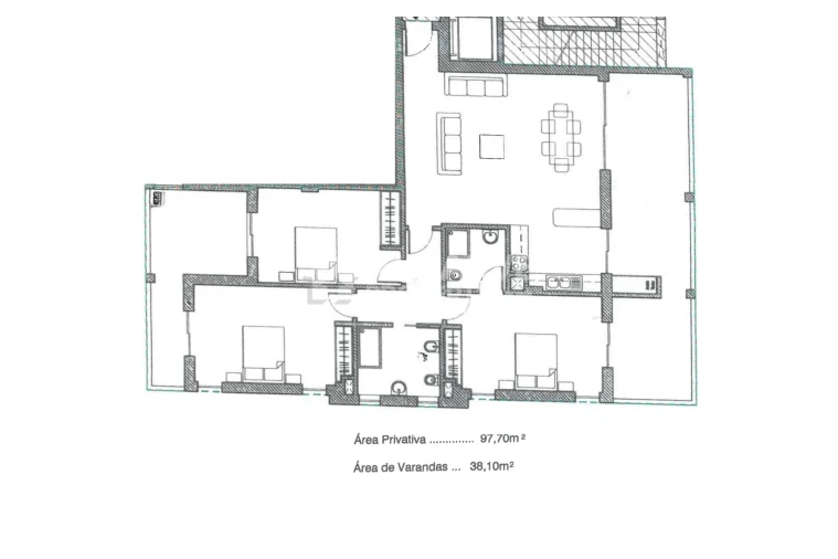 Apartamento T3 para Venda em Lagos (São Sebastião e Santa Maria) Planta 1
