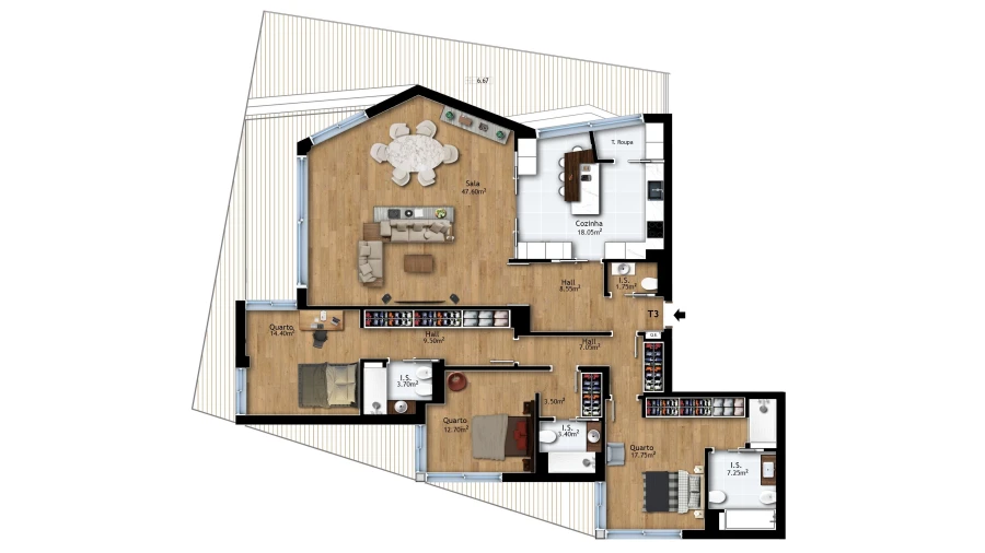 Apartamento T3 para Venda em Algés, Linda-A-Velha e Cruz Quebrada-Dafundo Foto 10