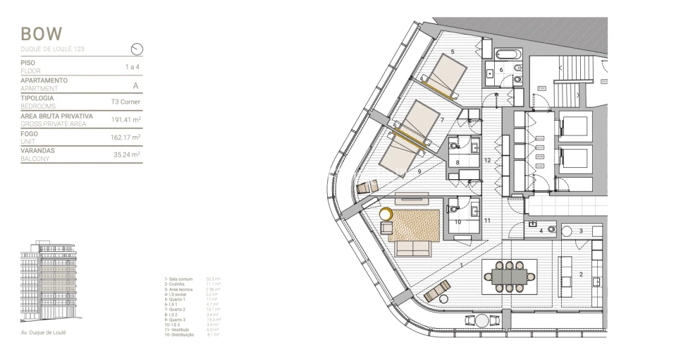Apartamento T3 para Venda em Santo António Planta 1