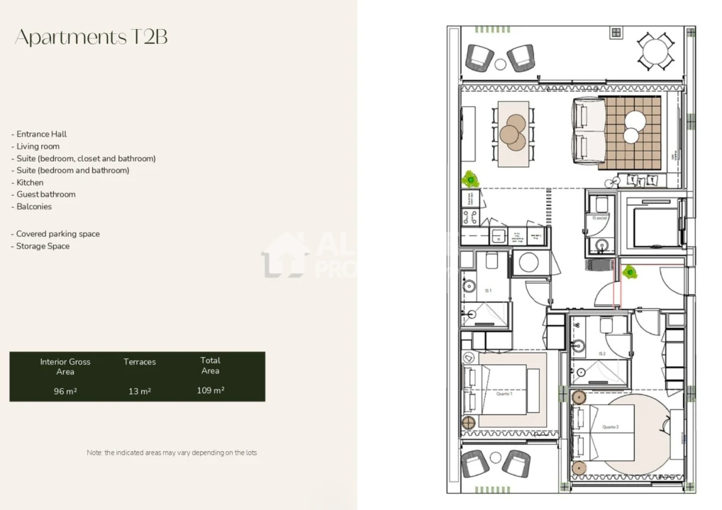Apartamento T2 para Venda em Altura Planta 5
