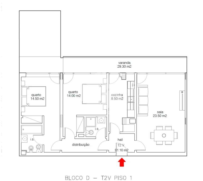 Apartamento T2 para Venda em Buarcos Foto 6