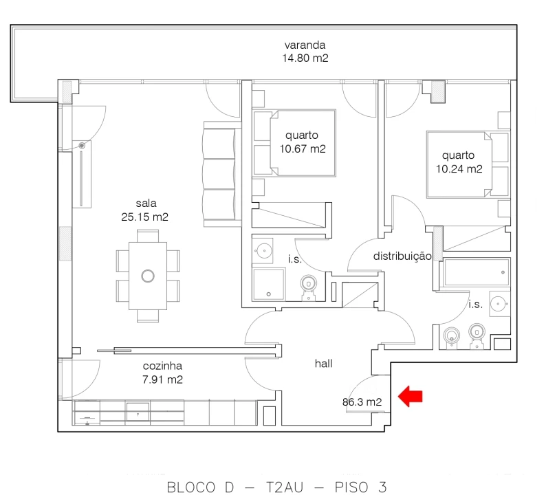 Apartamento T2 para Venda em Buarcos Foto 4