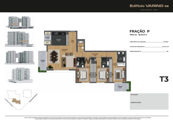 Apartamento T3 para Venda em São Martinho Planta 1