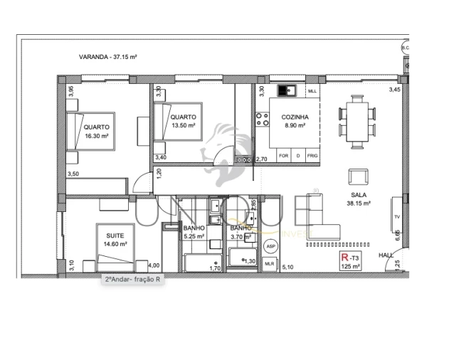 Apartamento T3 para Venda em Loureiro Planta 1