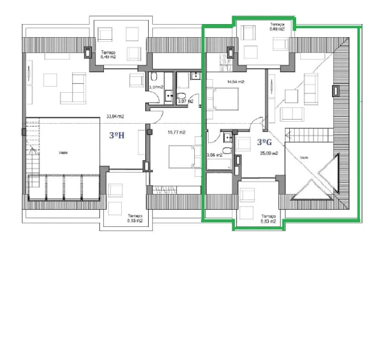 Apartamento T4 para Venda em Viseu Planta 2