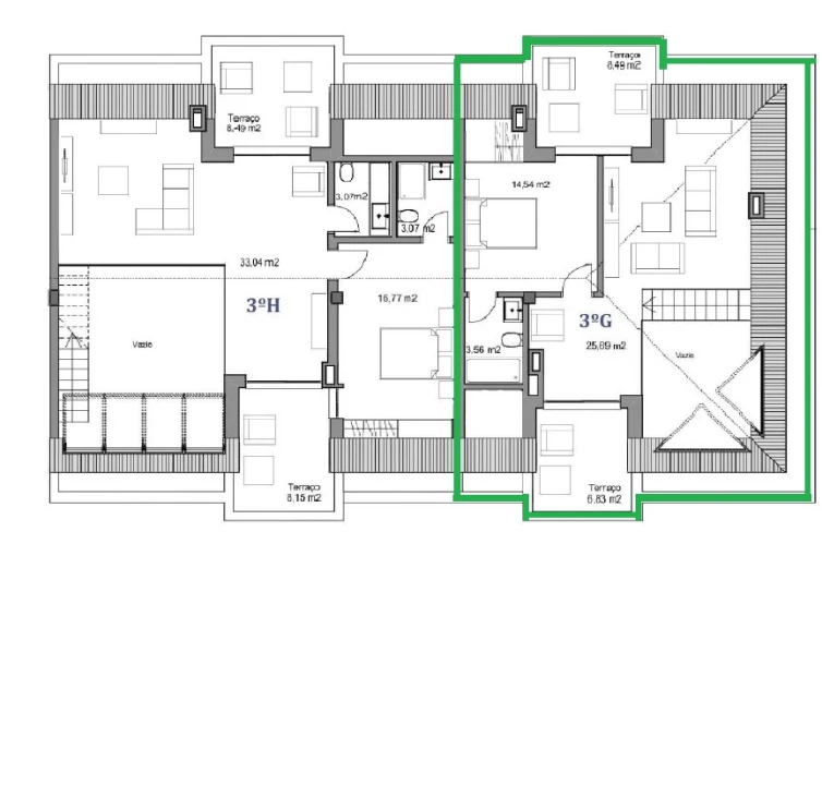 Apartamento T4 para Venda em Viseu Planta 2