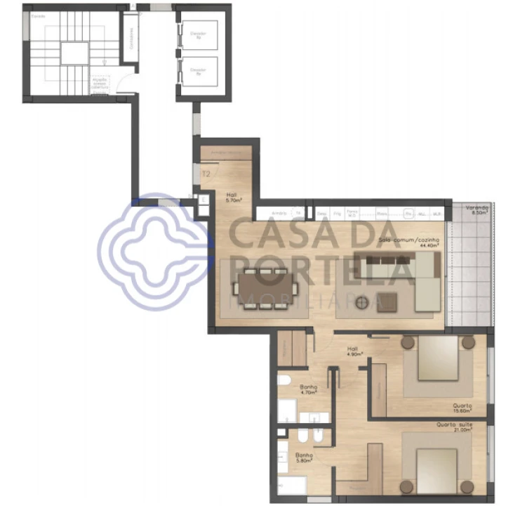 Apartamento T2 para Venda em Mafamude e Vilar do Paraíso Foto 23