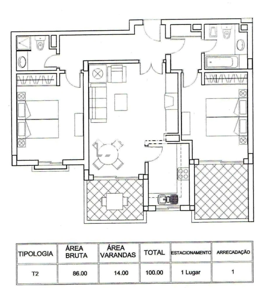 Apartamento T2 para Venda em Quarteira Planta 1