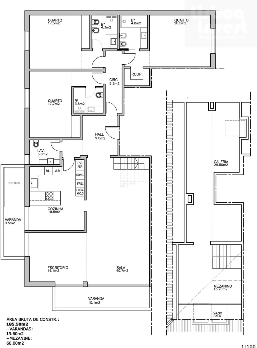 Apartamento T4 para Venda em Carcavelos e Parede Foto 23