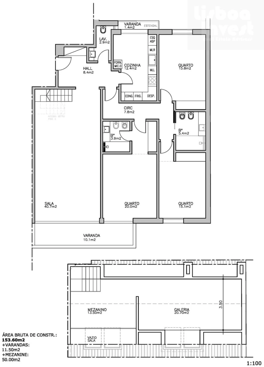 Apartamento T4 para Venda em Carcavelos e Parede Foto 23