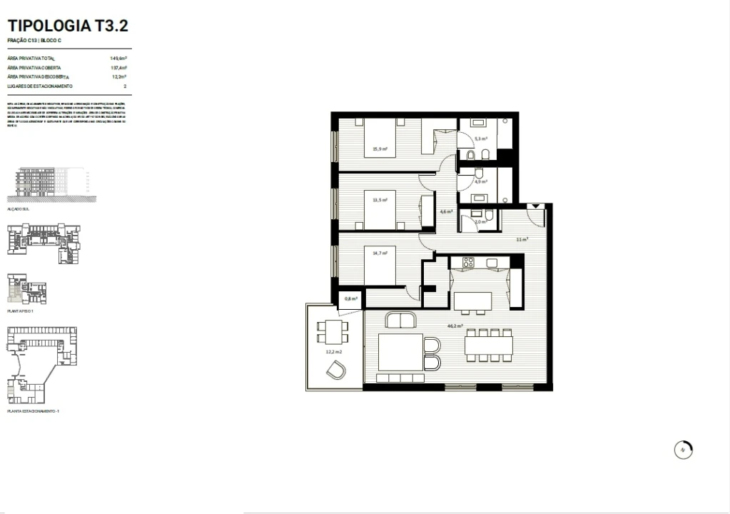 Apartamento T3 para Venda em Aguas Santas Foto 13