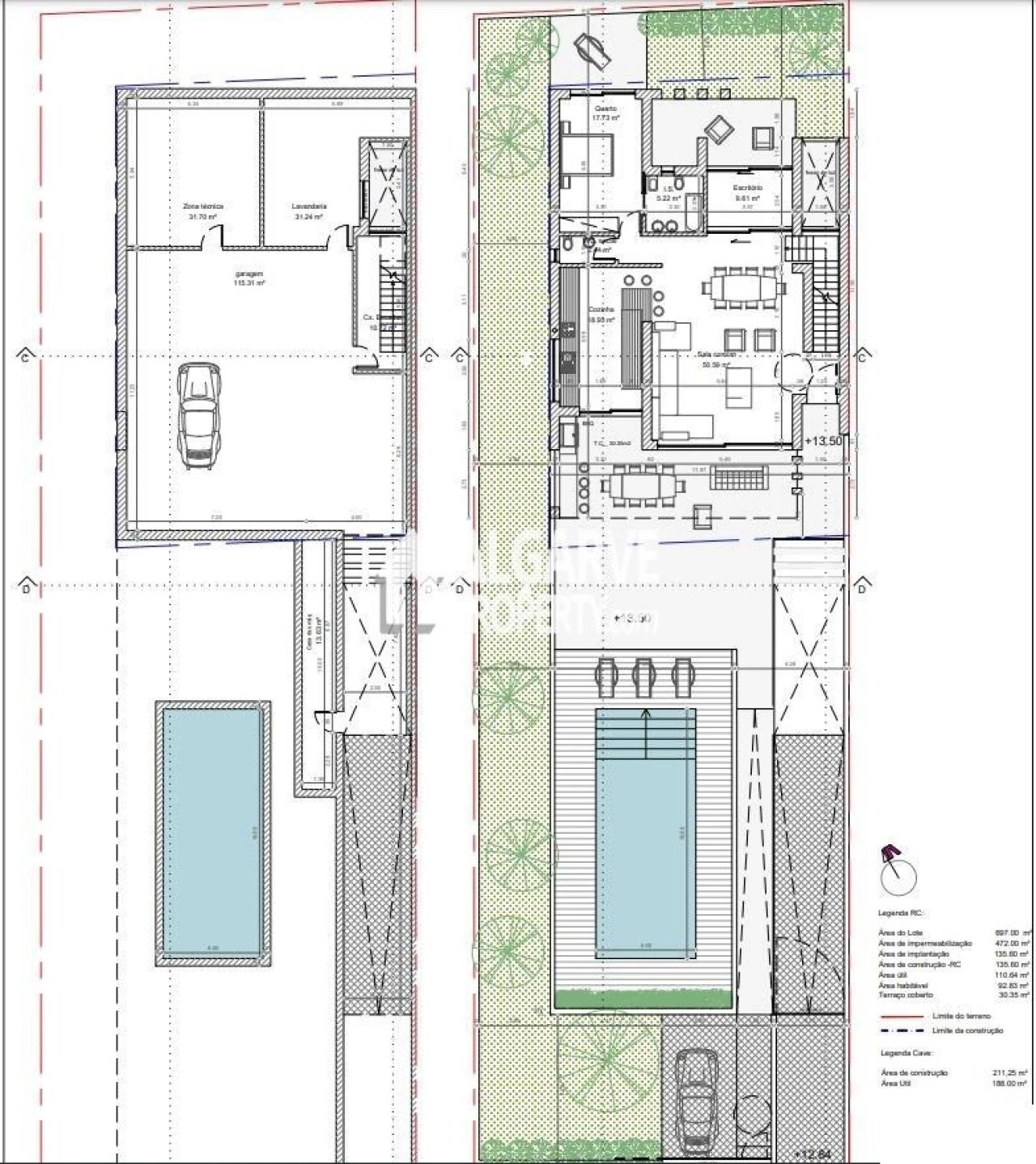 Moradia T3 para Venda em Quarteira Planta 2