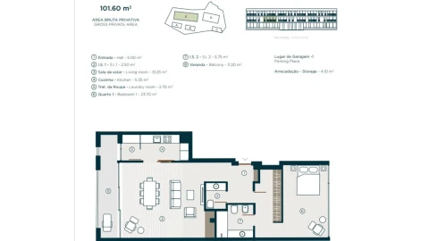 Apartamento T1 para Venda em Santa Marinha e São Pedro da Afurada