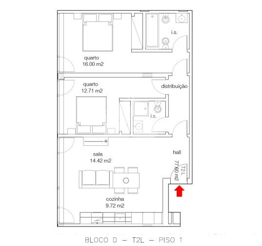 Apartamento T2 para Venda em Buarcos Foto 7