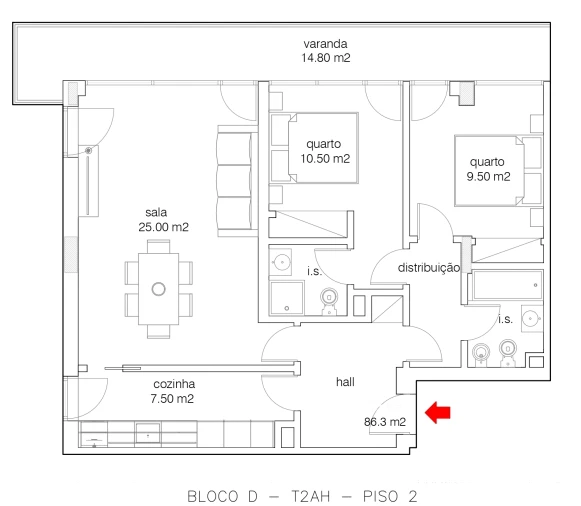 Apartamento T2 para Venda em Buarcos
