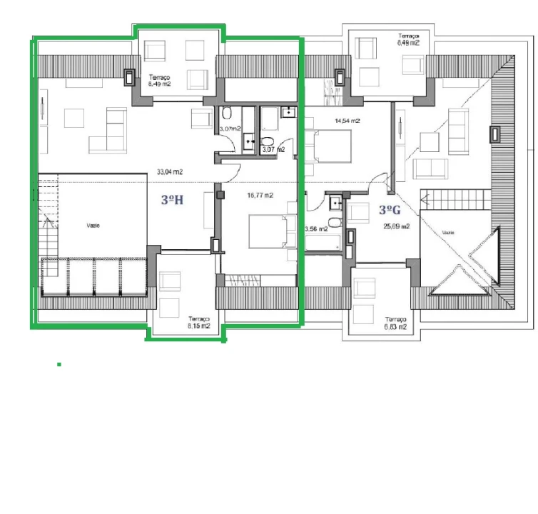 Apartamento T4 para Venda em Viseu Planta 2