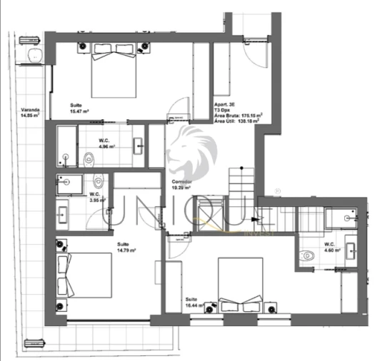 Apartamento T3 para Venda em Glória e Vera Cruz Planta 1