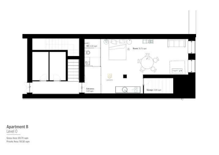 Apartamento T0 para Venda em Cedofeita, Santo Ildefonso, Sé, Miragaia, São Nicolau e Vitória Planta 1