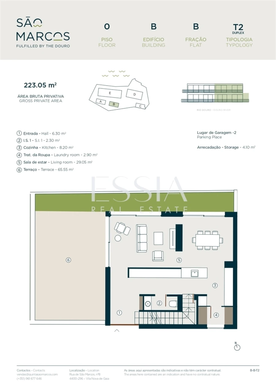 Apartamento T2 para Venda em Santa Marinha e São Pedro da Afurada Planta 1