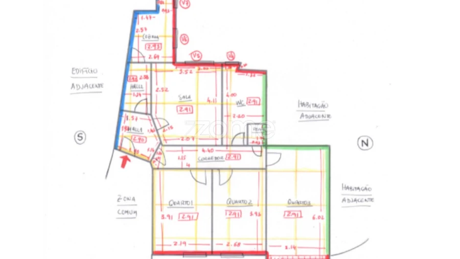 Apartamento T3 para Venda em Cedofeita, Santo Ildefonso, Sé, Miragaia, São Nicolau e Vitória Planta 1