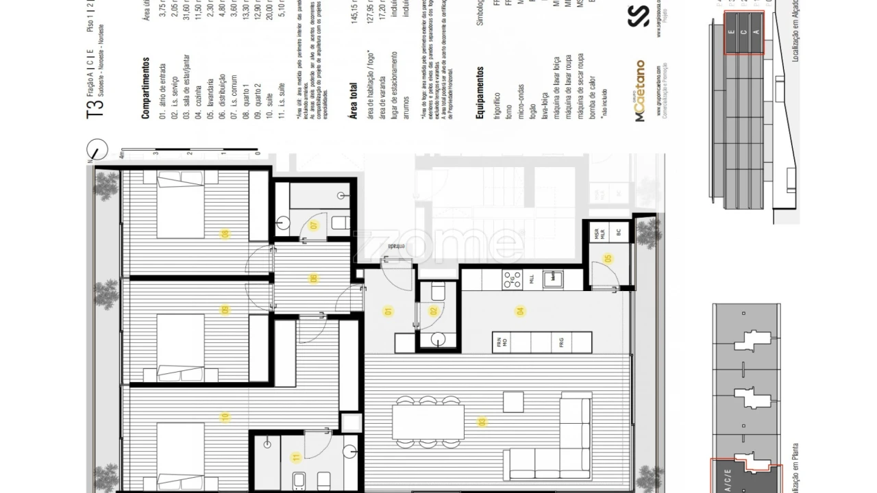 Apartamento T3 para Venda em Canidelo Foto 3