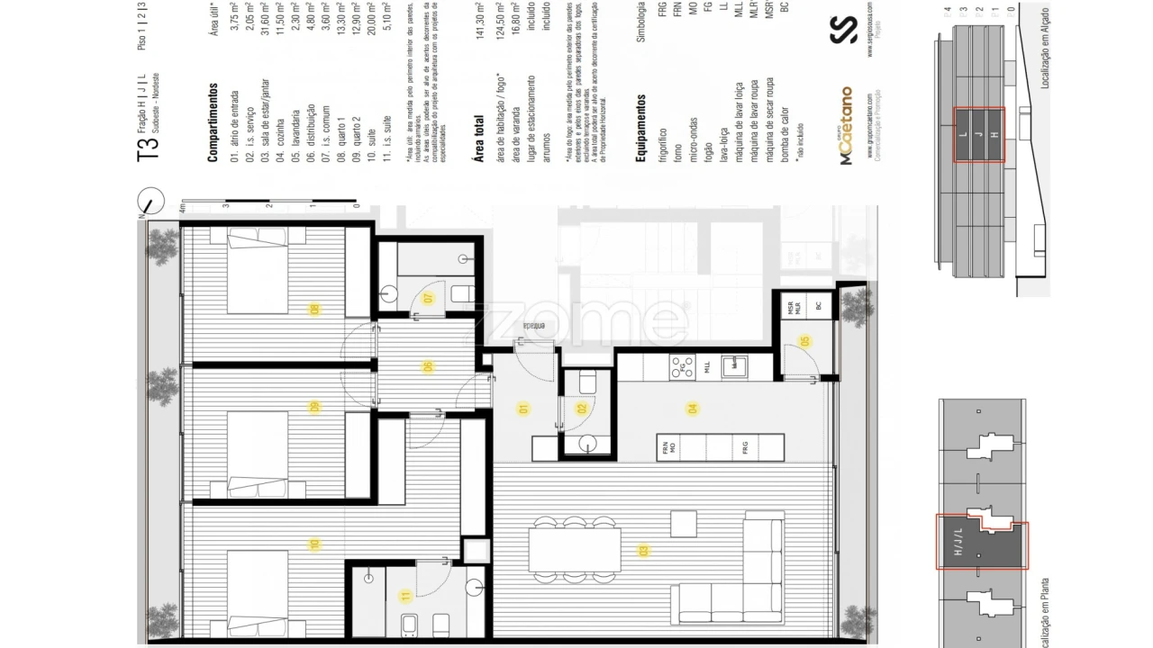 Apartamento T3 para Venda em Canidelo Foto 3