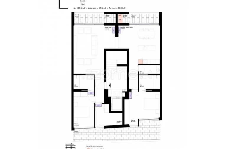 Apartamento T3 para Venda em Bonfim Planta 1