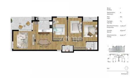 Apartamento T3 para Venda em Pombal