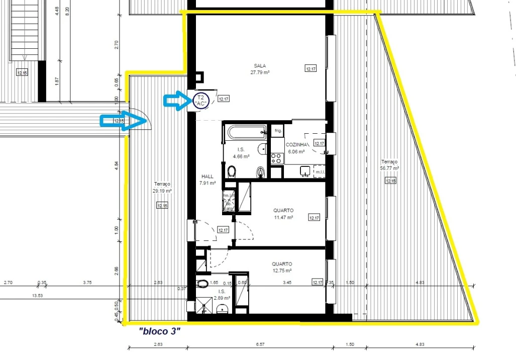 Apartamento T2 para Venda em Conceição e Cabanas de Tavira Planta 2