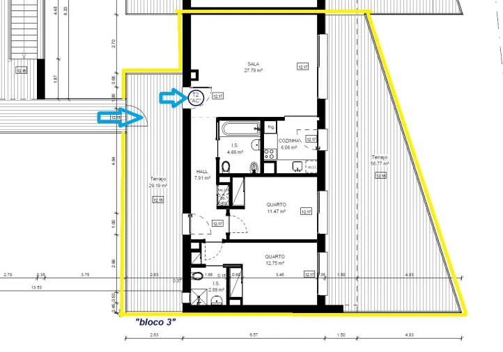 Apartamento T2 para Venda em Conceição e Cabanas de Tavira Planta 2
