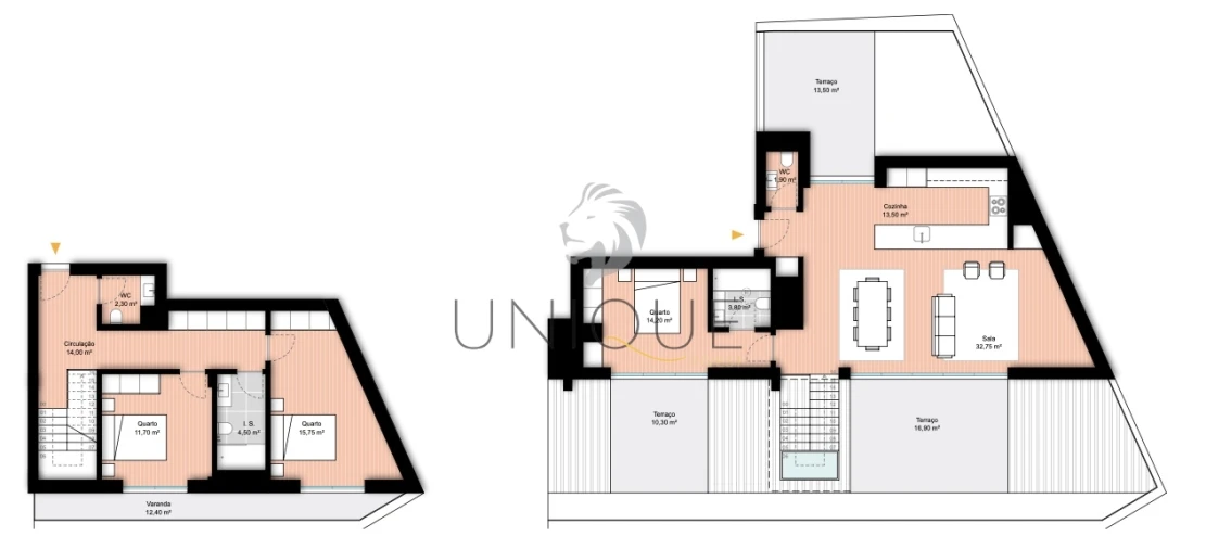 Apartamento T3 para Venda em Glória e Vera Cruz Planta 1