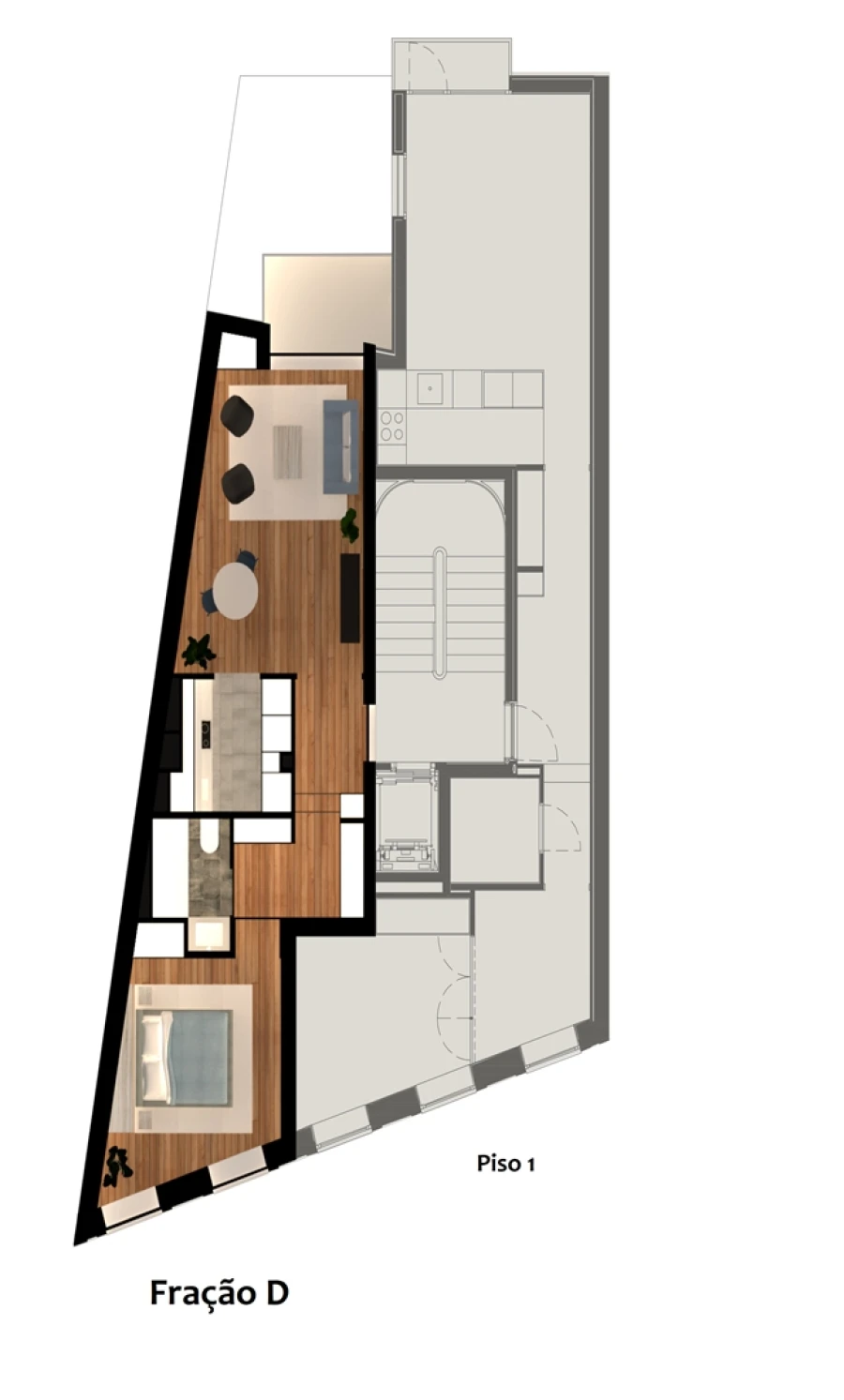 Apartamento T1 para Venda em Cedofeita, Santo Ildefonso, Sé, Miragaia, São Nicolau e Vitória Planta 1